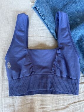 Free people blue Seamless Ribbed Sports Bralette